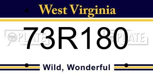 73R180 West Virginia License Plate