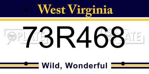 73R468 West Virginia License Plate