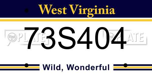 73S404 West Virginia License Plate