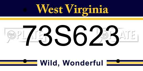 73S623 West Virginia License Plate