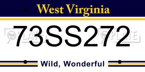 73SS272 West Virginia License Plate