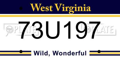 73U197 West Virginia License Plate