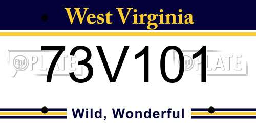 73V101 West Virginia License Plate
