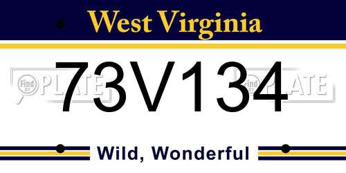 73V134 West Virginia License Plate