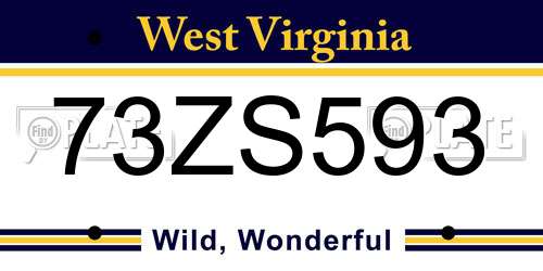 73ZS593 West Virginia License Plate
