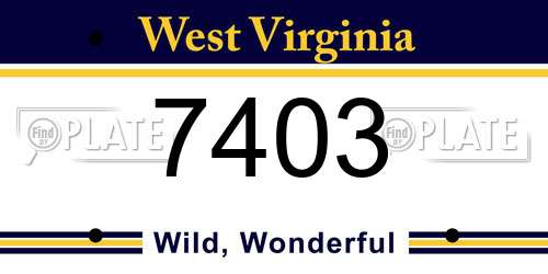 7403 West Virginia License Plate