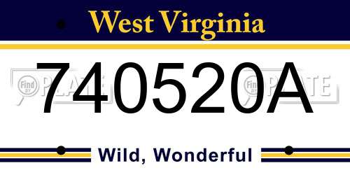 740520A West Virginia License Plate