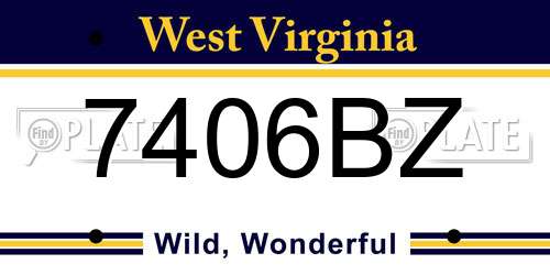 7406BZ West Virginia License Plate