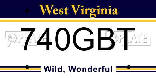 740GBT West Virginia License Plate