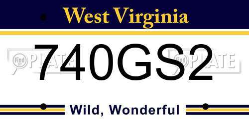 740GS2 West Virginia License Plate