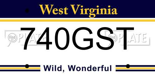740GST West Virginia License Plate