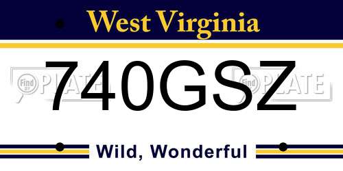 740GSZ West Virginia License Plate