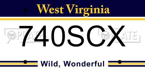 740SCX West Virginia License Plate