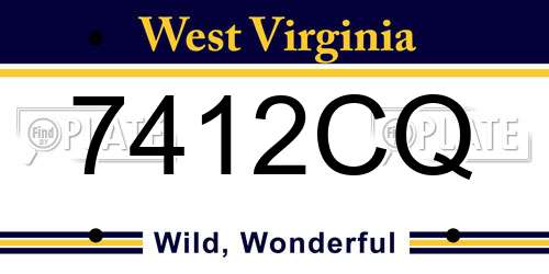 7412CQ West Virginia License Plate