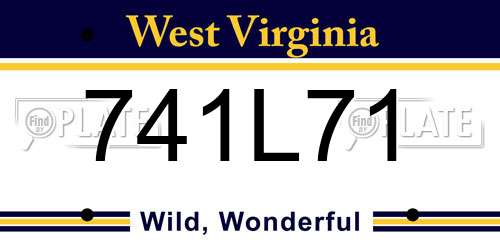 741L71 West Virginia License Plate