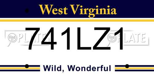 741LZ1 West Virginia License Plate