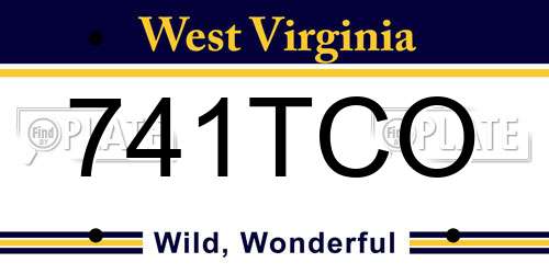 741TCO West Virginia License Plate