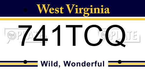 741TCQ West Virginia License Plate