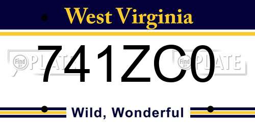 741ZC0 West Virginia License Plate