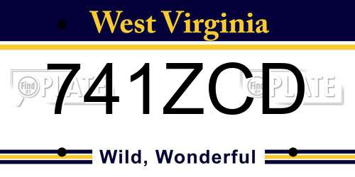 741ZCD West Virginia License Plate