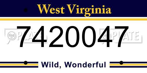 7420047 West Virginia License Plate