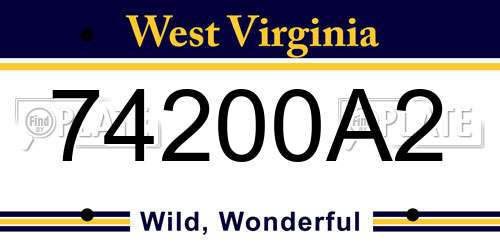 74200A2 West Virginia License Plate
