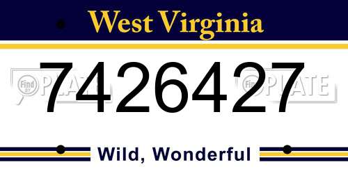 7426427 West Virginia License Plate