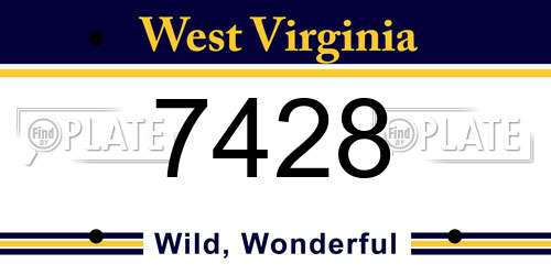 7428 West Virginia License Plate