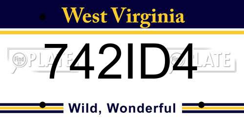 742ID4 West Virginia License Plate