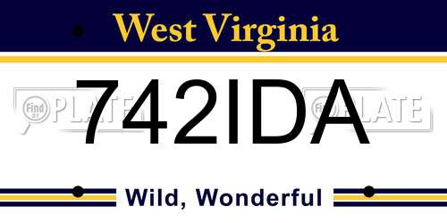 742IDA West Virginia License Plate