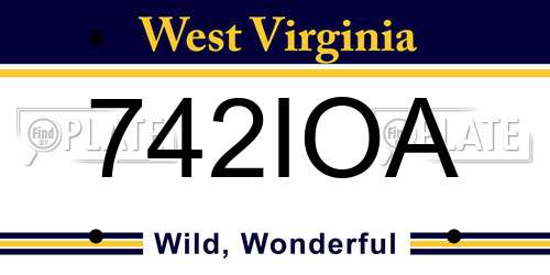 742IOA West Virginia License Plate