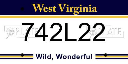 742L22 West Virginia License Plate