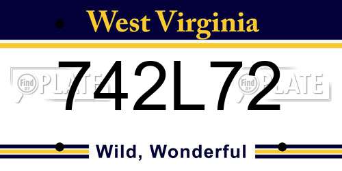 742L72 West Virginia License Plate