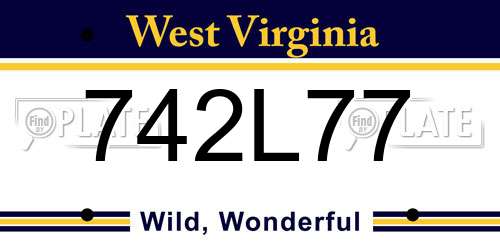 742L77 West Virginia License Plate