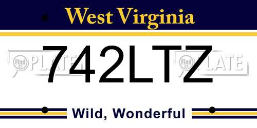 742LTZ West Virginia License Plate