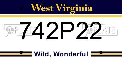 742P22 West Virginia License Plate