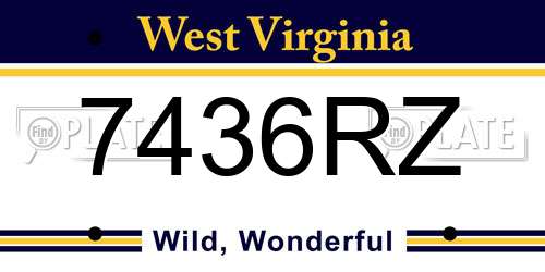 7436RZ West Virginia License Plate