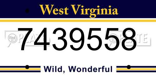 7439558 West Virginia License Plate