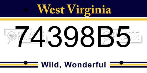 74398B5 West Virginia License Plate