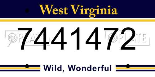 7441472 West Virginia License Plate