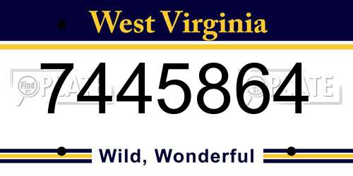 7445864 West Virginia License Plate