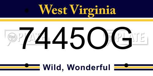7445OG West Virginia License Plate