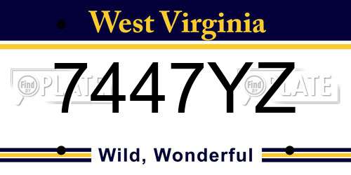 7447YZ West Virginia License Plate