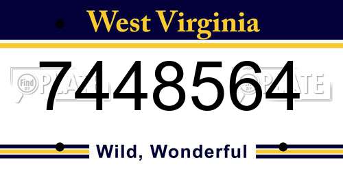 7448564 West Virginia License Plate