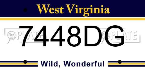 7448DG West Virginia License Plate
