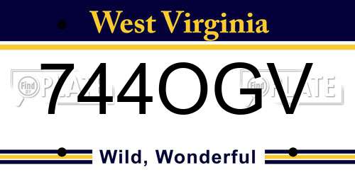 744OGV West Virginia License Plate
