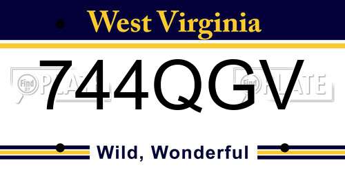 744QGV West Virginia License Plate