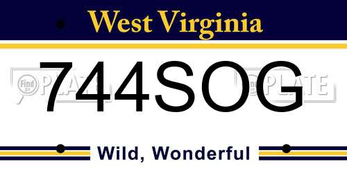 744SOG West Virginia License Plate