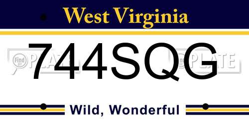 744SQG West Virginia License Plate
