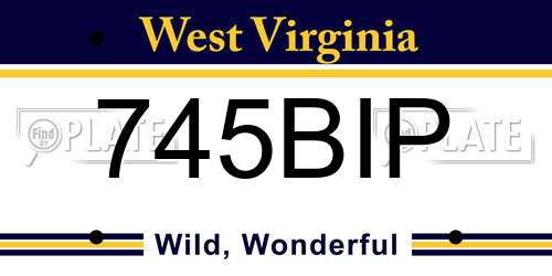 745BIP West Virginia License Plate